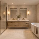 Computer-generated image of the principal en suite with freestanding bath